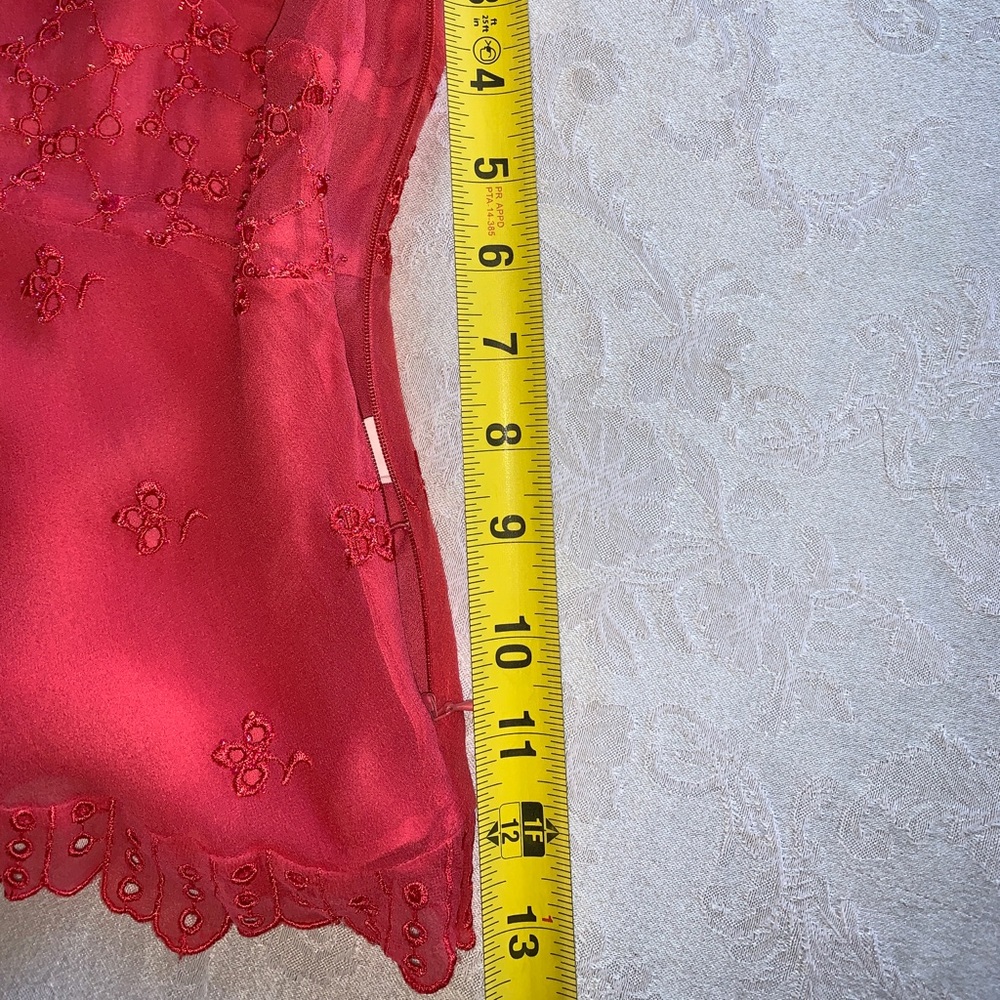 ICE 100% Silk Coral Beaded Embroidered Blouse - Picture 11 of 11